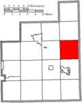 Map of Geauga County Ohio Highlighting Huntsburg Township